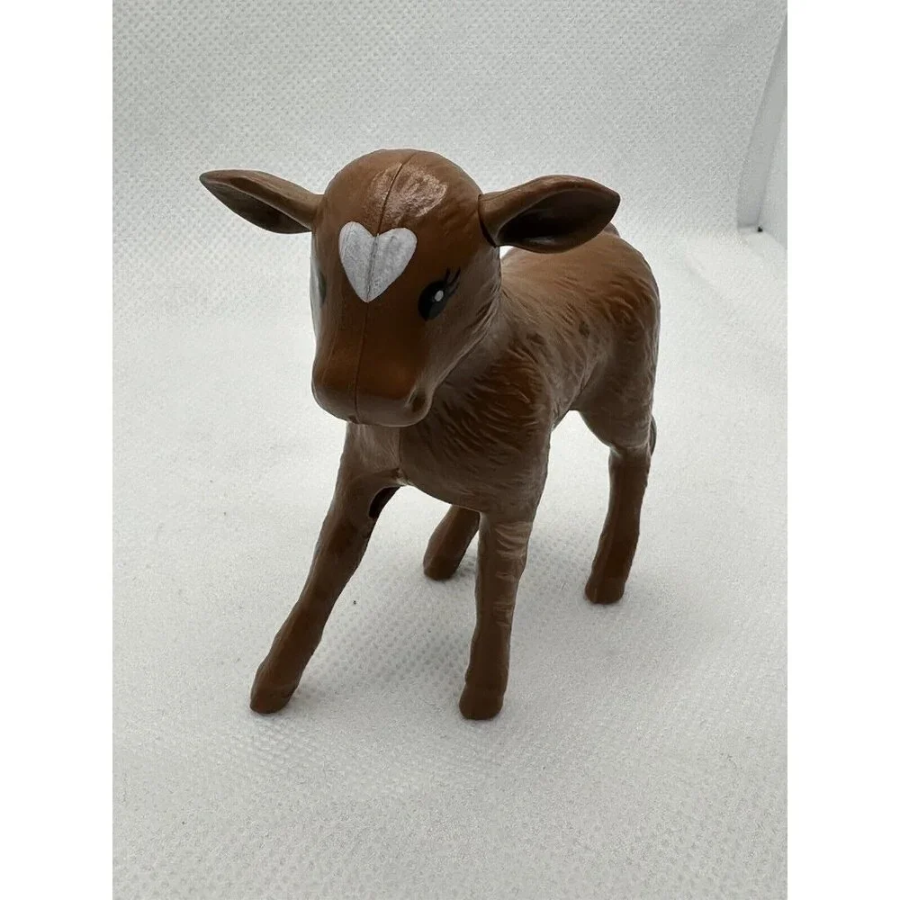 Barbie Sweet Orchard Farm Baby Cow Calf Brown White Replacement 2019‎ Mattel